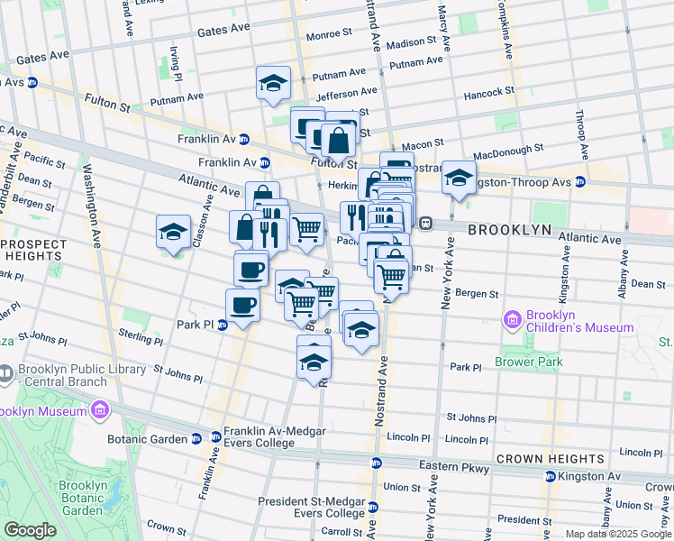 map of restaurants, bars, coffee shops, grocery stores, and more near in Brooklyn