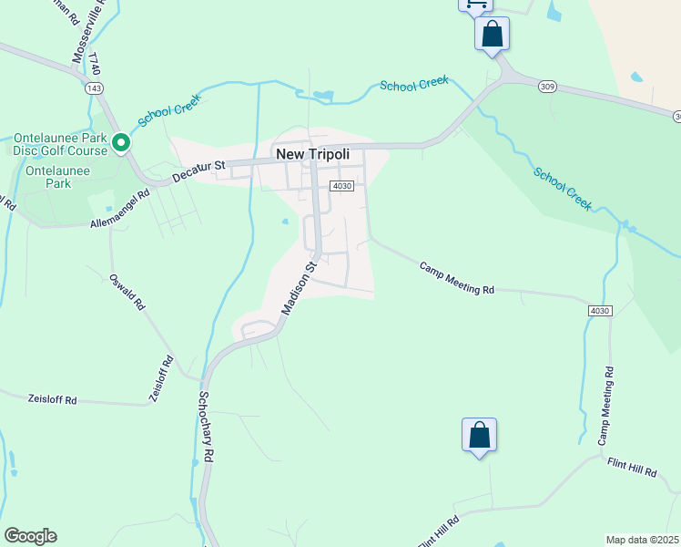 map of restaurants, bars, coffee shops, grocery stores, and more near 6629 Jefferson Court in New Tripoli