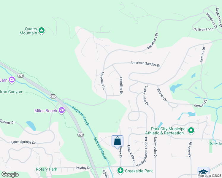 map of restaurants, bars, coffee shops, grocery stores, and more near 3041 Oak Rim Lane in Park City