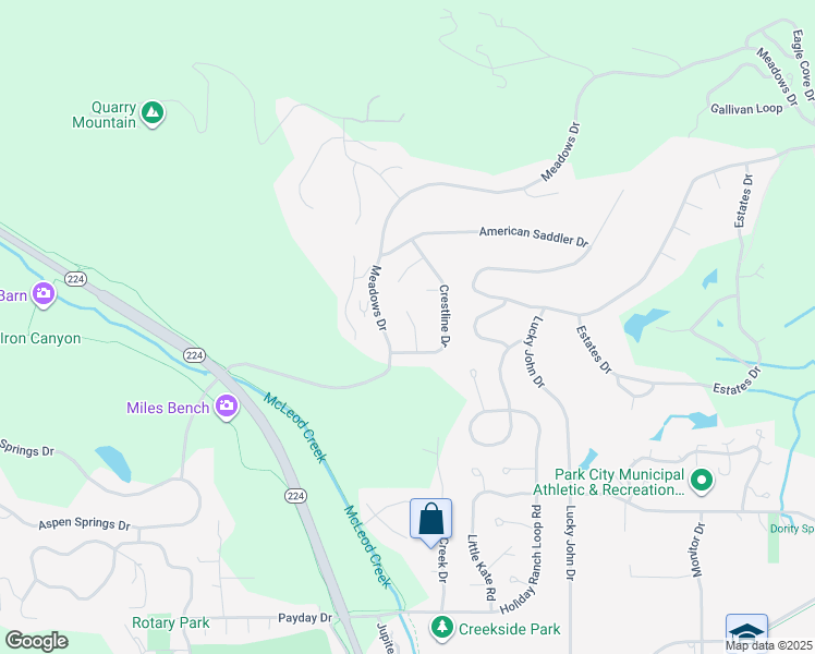 map of restaurants, bars, coffee shops, grocery stores, and more near 3041 Oak Rim Lane in Park City