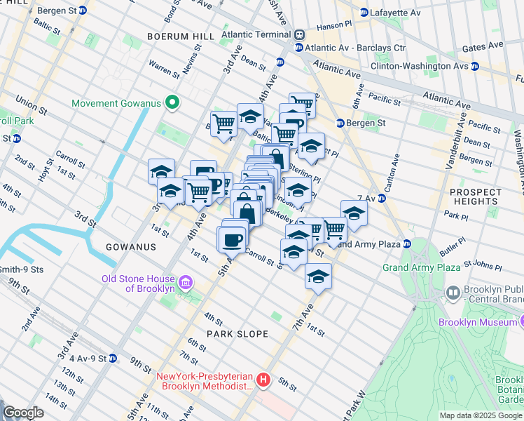map of restaurants, bars, coffee shops, grocery stores, and more near in Brooklyn