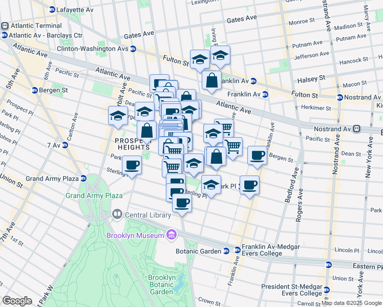 map of restaurants, bars, coffee shops, grocery stores, and more near 396 Saint Marks Avenue in Brooklyn