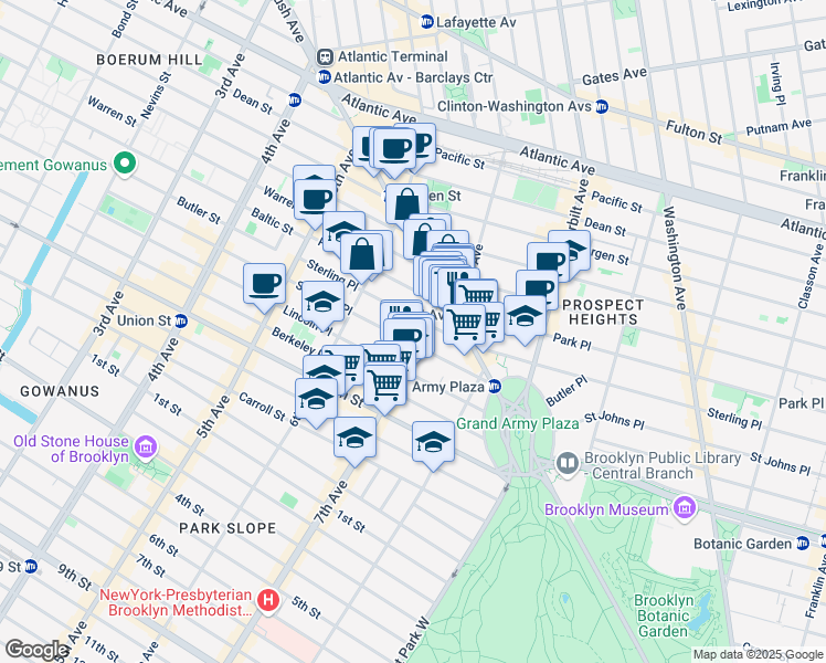 map of restaurants, bars, coffee shops, grocery stores, and more near in Brooklyn