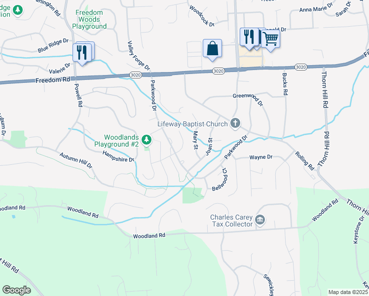 map of restaurants, bars, coffee shops, grocery stores, and more near 108 Persimmon Place in Cranberry Township