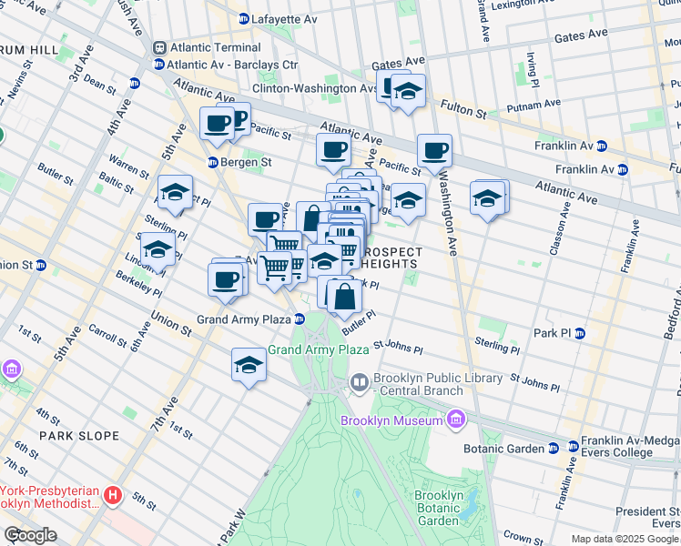 map of restaurants, bars, coffee shops, grocery stores, and more near in Brooklyn