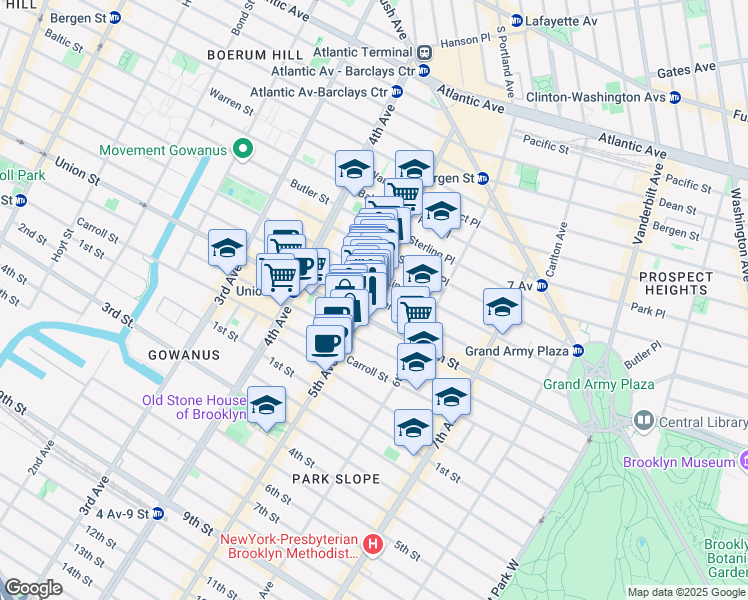 map of restaurants, bars, coffee shops, grocery stores, and more near in Brooklyn