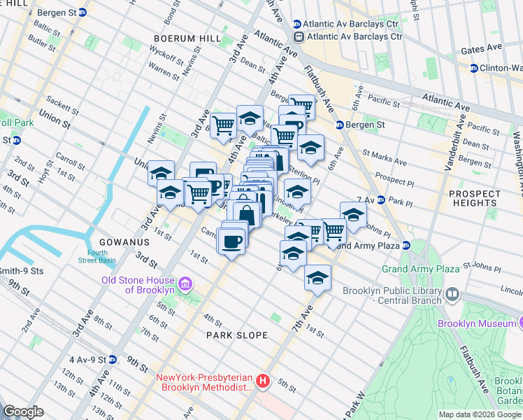 map of restaurants, bars, coffee shops, grocery stores, and more near in Brooklyn