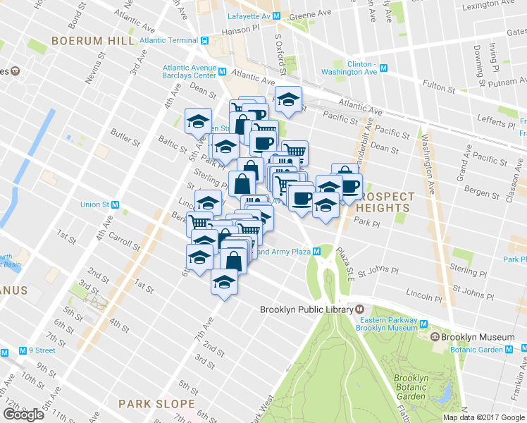 map of restaurants, bars, coffee shops, grocery stores, and more near in Brooklyn