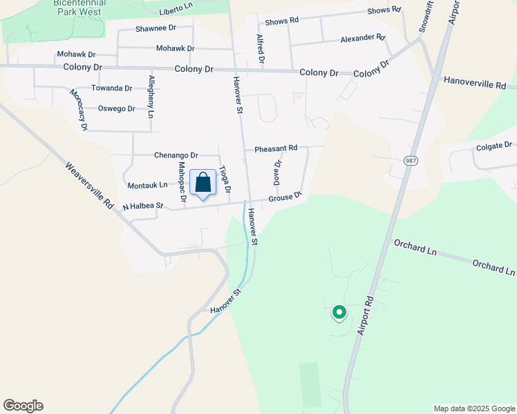 map of restaurants, bars, coffee shops, grocery stores, and more near 5710 Grouse Drive in Bethlehem