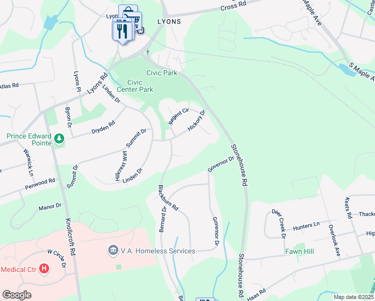 map of restaurants, bars, coffee shops, grocery stores, and more near 10 Cayuga Way in Basking Ridge