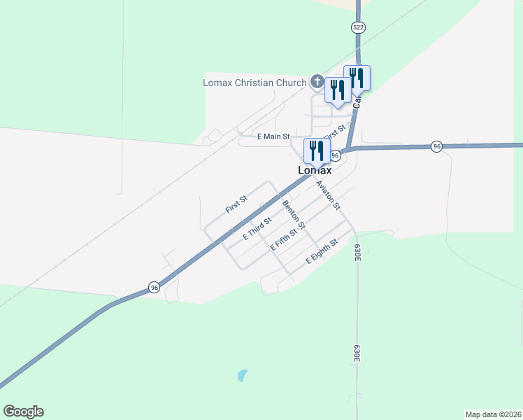 map of restaurants, bars, coffee shops, grocery stores, and more near 3rd Street in Lomax