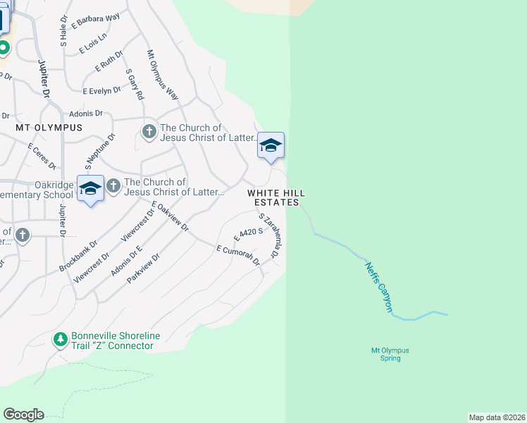 map of restaurants, bars, coffee shops, grocery stores, and more near 4226 East Mathews Way in Salt Lake City