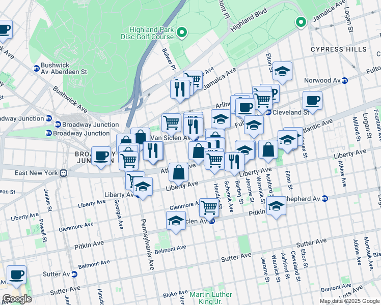 map of restaurants, bars, coffee shops, grocery stores, and more near in Brooklyn