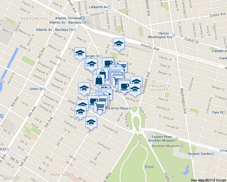 map of restaurants, bars, coffee shops, grocery stores, and more near in Brooklyn