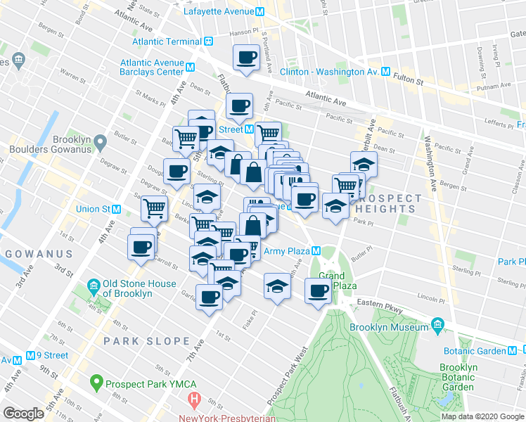 map of restaurants, bars, coffee shops, grocery stores, and more near in Brooklyn