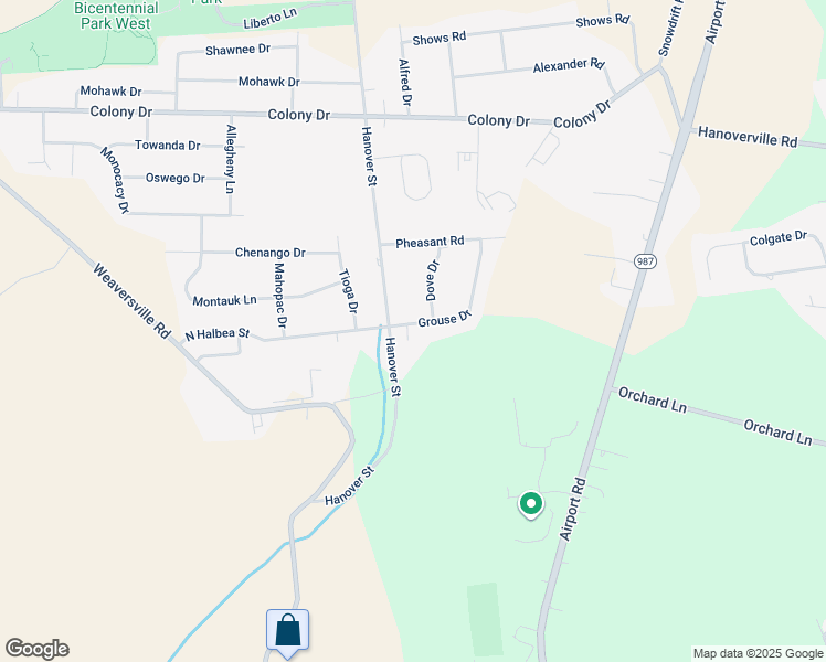 map of restaurants, bars, coffee shops, grocery stores, and more near 5710 Grouse Drive in Bethlehem