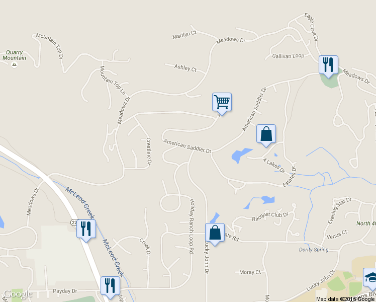 map of restaurants, bars, coffee shops, grocery stores, and more near 3021 American Saddler Drive in Park City