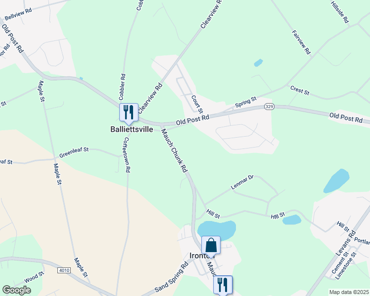 map of restaurants, bars, coffee shops, grocery stores, and more near 4425 Mauch Chunk Rd in Coplay