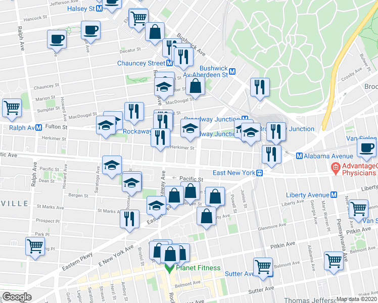 map of restaurants, bars, coffee shops, grocery stores, and more near 29 Monaco Place in Brooklyn