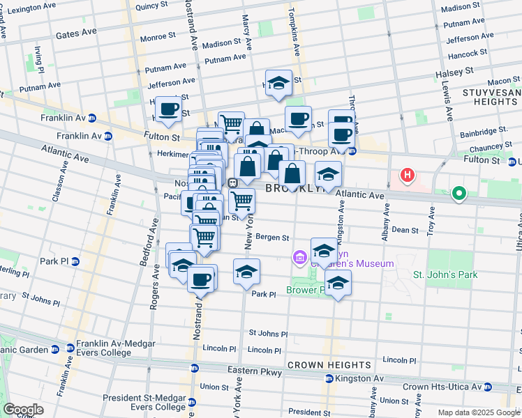 map of restaurants, bars, coffee shops, grocery stores, and more near in Brooklyn