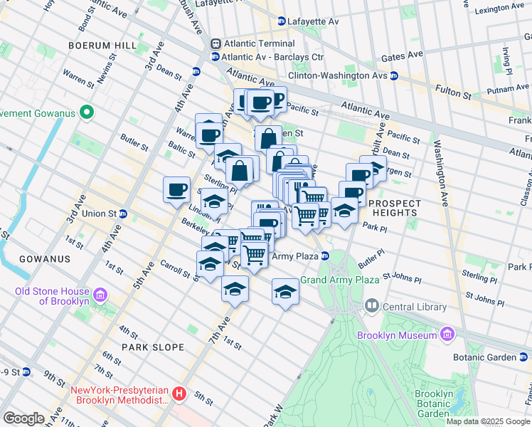 map of restaurants, bars, coffee shops, grocery stores, and more near in Brooklyn