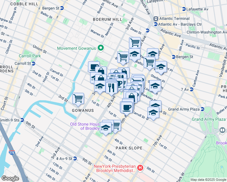 map of restaurants, bars, coffee shops, grocery stores, and more near in Brooklyn
