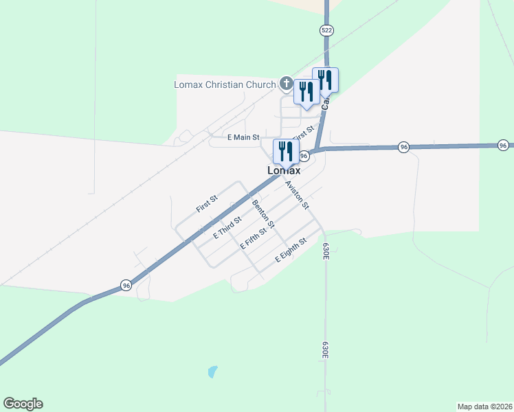 map of restaurants, bars, coffee shops, grocery stores, and more near 3rd Street in Lomax