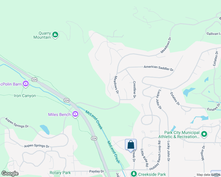 map of restaurants, bars, coffee shops, grocery stores, and more near 3030 Ridgeline Drive in Park City
