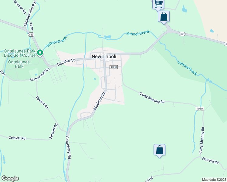 map of restaurants, bars, coffee shops, grocery stores, and more near 6638 Jefferson Court in New Tripoli