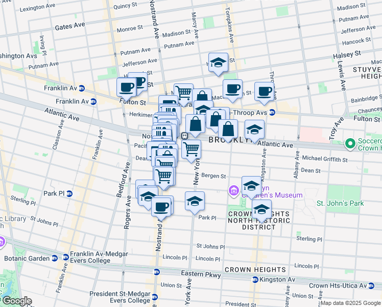 map of restaurants, bars, coffee shops, grocery stores, and more near in Brooklyn