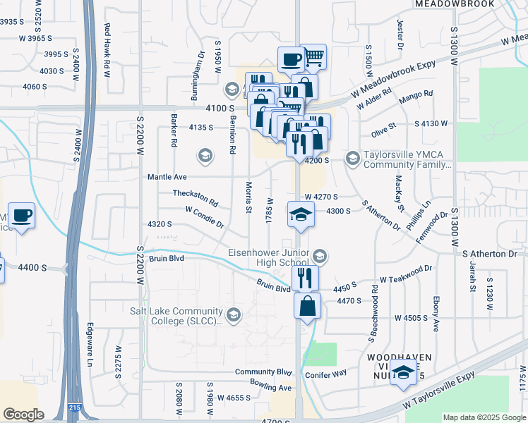 map of restaurants, bars, coffee shops, grocery stores, and more near 4292 El Camino Street in Salt Lake City