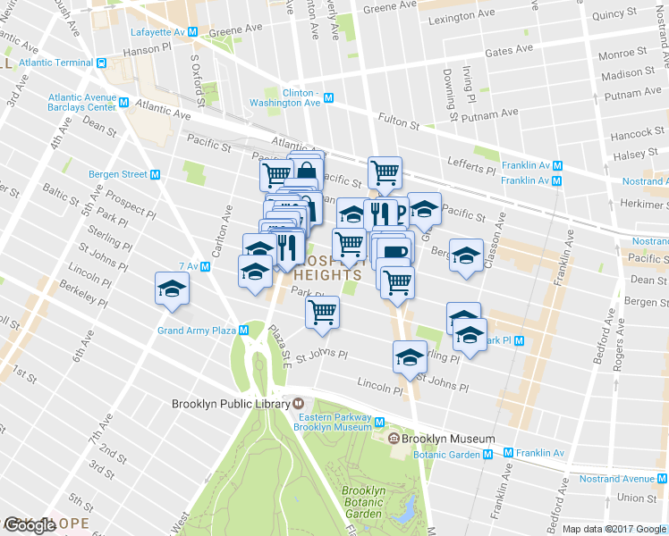 map of restaurants, bars, coffee shops, grocery stores, and more near in Brooklyn