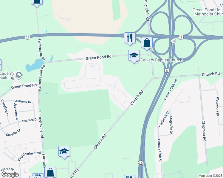 map of restaurants, bars, coffee shops, grocery stores, and more near 3801 Loyal Lane in Easton