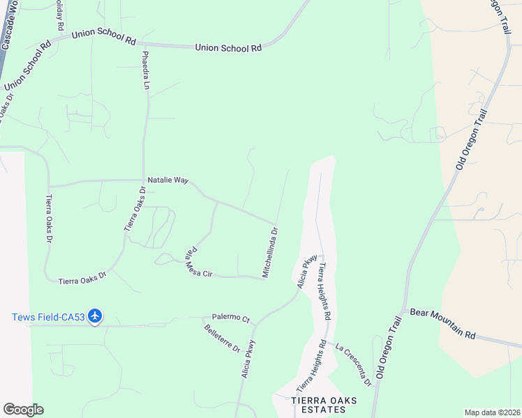 map of restaurants, bars, coffee shops, grocery stores, and more near 19601-19629 Natalie Way in Redding