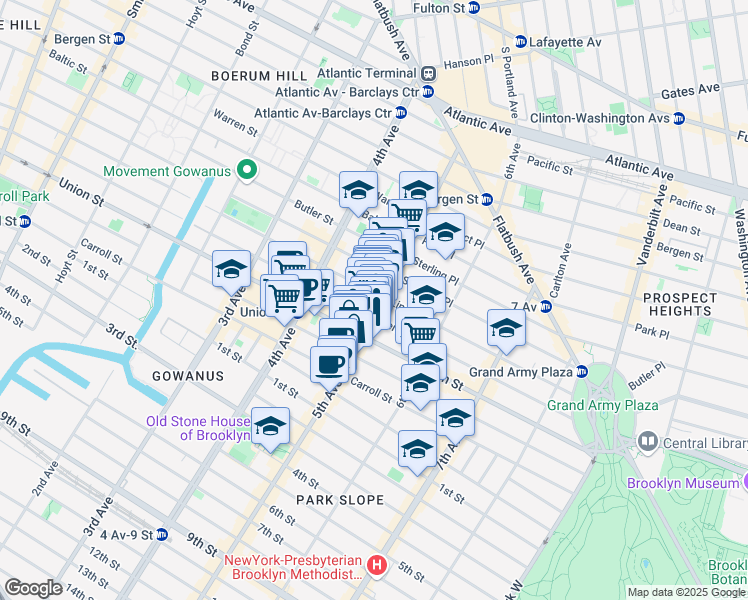 map of restaurants, bars, coffee shops, grocery stores, and more near in Brooklyn