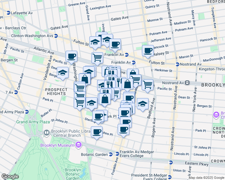 map of restaurants, bars, coffee shops, grocery stores, and more near in Brooklyn