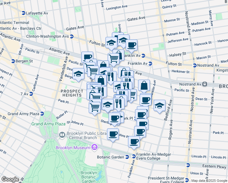 map of restaurants, bars, coffee shops, grocery stores, and more near 430 Saint Marks Avenue in Brooklyn