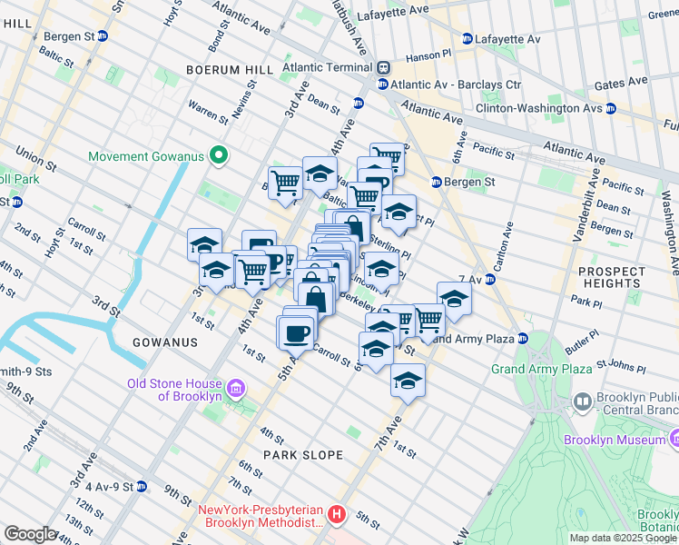 map of restaurants, bars, coffee shops, grocery stores, and more near in Brooklyn