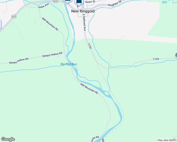 map of restaurants, bars, coffee shops, grocery stores, and more near 80 Pine Valley Road in New Ringgold