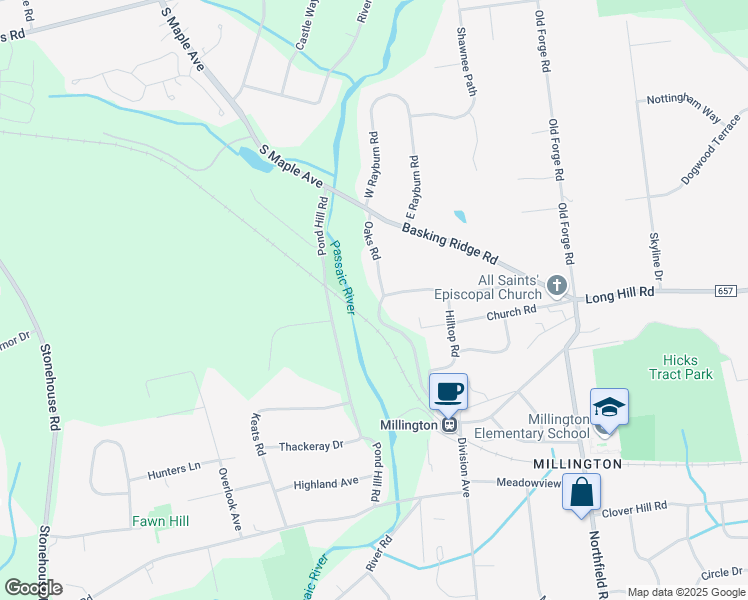 map of restaurants, bars, coffee shops, grocery stores, and more near 126 Oaks Road in Long Hill