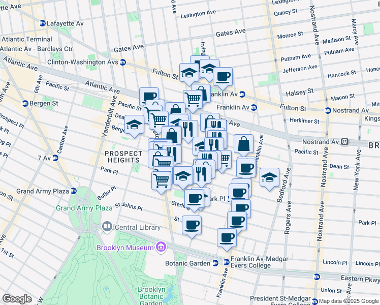 map of restaurants, bars, coffee shops, grocery stores, and more near 430 Saint Marks Avenue in Brooklyn