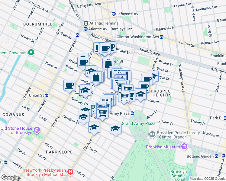 map of restaurants, bars, coffee shops, grocery stores, and more near in Brooklyn