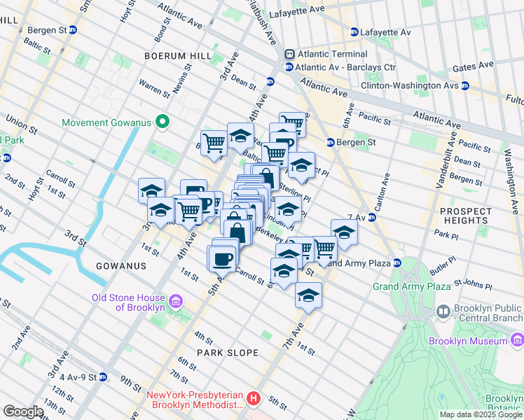 map of restaurants, bars, coffee shops, grocery stores, and more near in Brooklyn