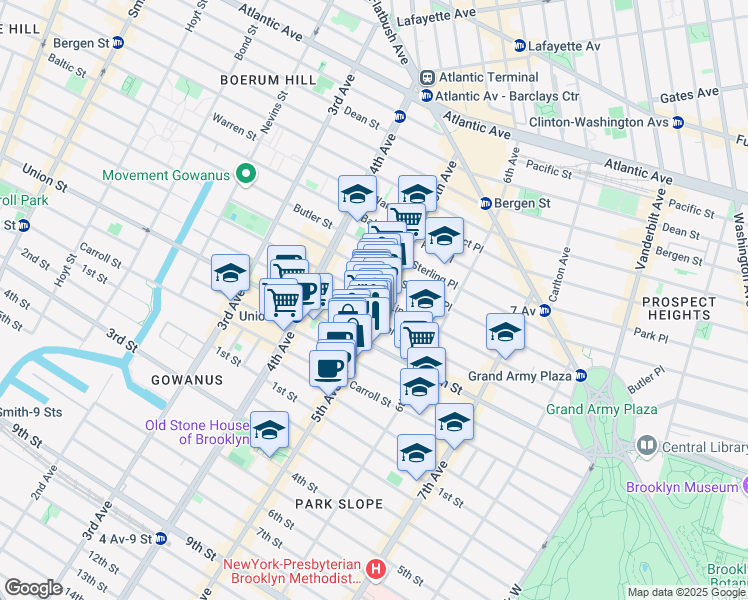 map of restaurants, bars, coffee shops, grocery stores, and more near in Brooklyn