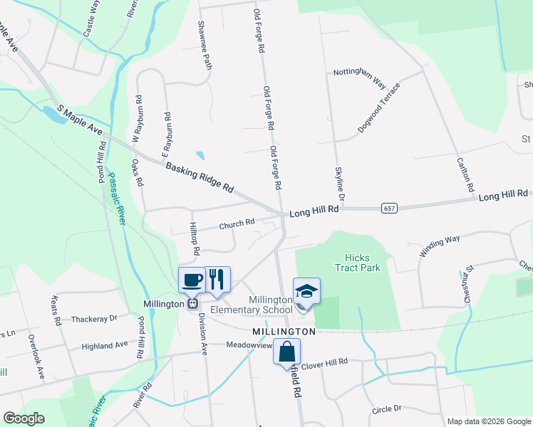 map of restaurants, bars, coffee shops, grocery stores, and more near 16 Old Forge Road in Long Hill