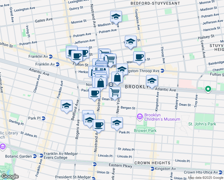 map of restaurants, bars, coffee shops, grocery stores, and more near in Brooklyn