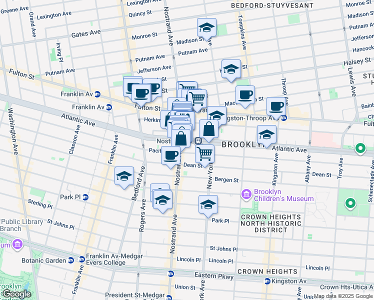 map of restaurants, bars, coffee shops, grocery stores, and more near in Brooklyn