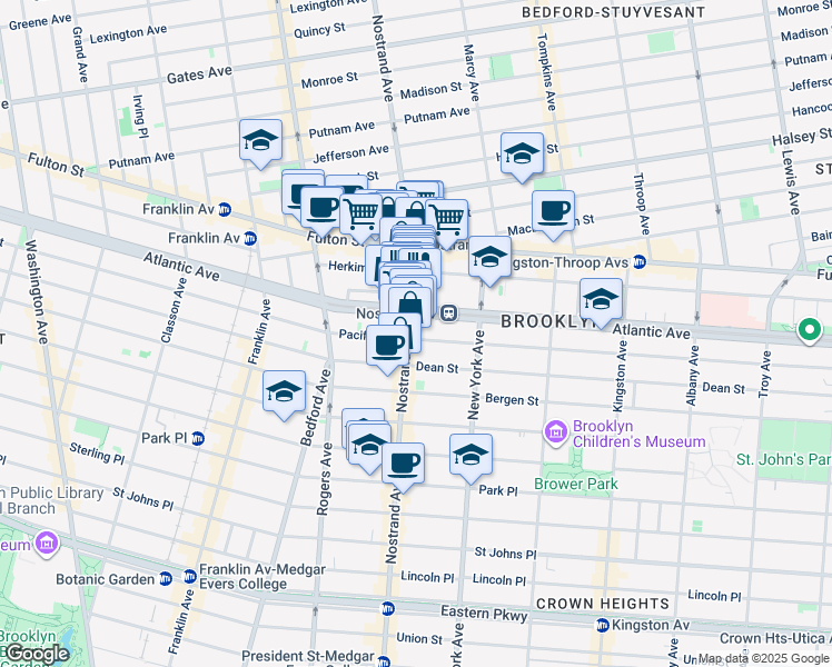 map of restaurants, bars, coffee shops, grocery stores, and more near in Brooklyn