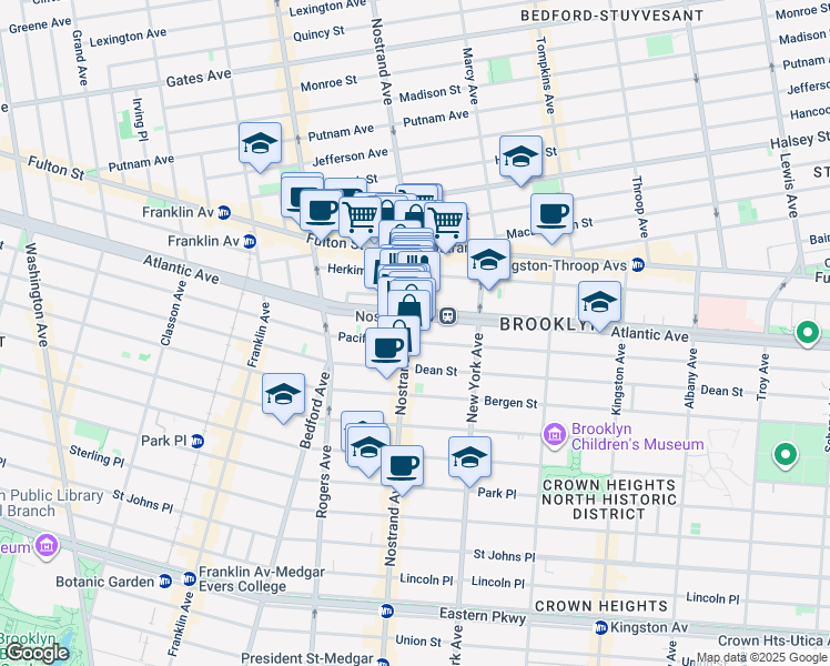 map of restaurants, bars, coffee shops, grocery stores, and more near in Brooklyn