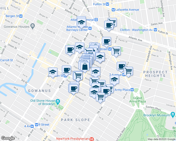map of restaurants, bars, coffee shops, grocery stores, and more near in Brooklyn